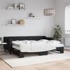 vidaXL Tagesbett Ausziehbar mit Matratzen Schwarz 80x200 cm Stoff
