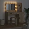 vidaXL Schminktisch mit Spiegelbeleuchtung 2 pcs Braun Holzwerkstoff