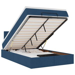 vidaXL Ottoman-Bett mit Matratze Blau 120x200 cm Stoff