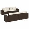 vidaXL 9-tlg. Garten-Sofagarnitur mit Kissen Braun Poly Rattan