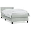 vidaXL Boxspringbett mit Matratze Hellgrau 90x210 cm Samt