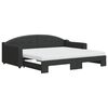 vidaXL Tagesbett Ausziehbar mit Matratzen Schwarz 90x190 cm Stoff