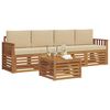 vidaXL Sofagarnituren 5 pcs Natur und Beige Massivholz Akazie