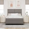vidaXL Boxspringbett mit Matratze Taupe 160 x 200 cm Stoff