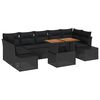 vidaXL Garten Essgruppe mit Kissen 8 pcs Schwarz und Braun