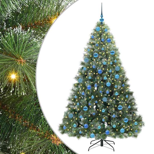 vidaXL K&uuml;nstlicher Weihnachtsbaum mit 300 LEDs Gr&uuml;n 180 cm PE und PVC