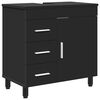 vidaXL Badezimmerschrank mit Waschbecken Schwarz 60 x 35 x 60 cm