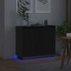 vidaXL LED-Sideboard Schwarz Eichen-Optik 90 x 32 x 75 cm