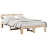 vidaXL Bettrahmen mit Kopfteil Natur 120 x 190 cm Massives Kiefernholz