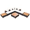 vidaXL 8-tlg. Garten-Lounge-Set mit Auflagen Poly Rattan Schwarz
