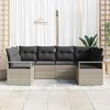 vidaXL Sofa Set mit Kissen 6 pcs Hellgrau Poly Rattan