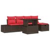 vidaXL Gartensofa-set mit Kissen mit Speicher 6 pcs Poly-Rattan