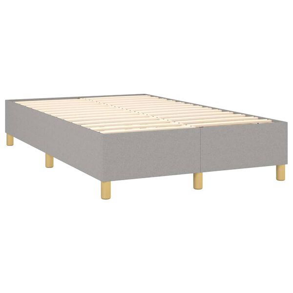 vidaXL Boxspringbett mit Matratze Hellgrau 120x190 cm Stoff