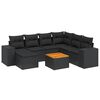 vidaXL 8-tlg. Garten-Sofagarnitur mit Kissen Schwarz Poly Rattan