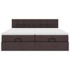 vidaXL Ottoman-Bett mit Matratzen Dunkelbraun 200x200 cm Stoff