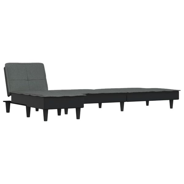 vidaXL Schlafsofa in L-Form Dunkelgrau 255x140x70 cm Stoff