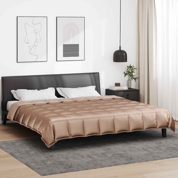 vidaXL Ganzjahresbettdecke Gold 220 x 260 cm Satin und Mikrofaser