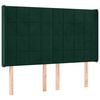 vidaXL Kopfteil mit Ohren Dunkelgr&uuml;n 147x16x118/128 cm Samt