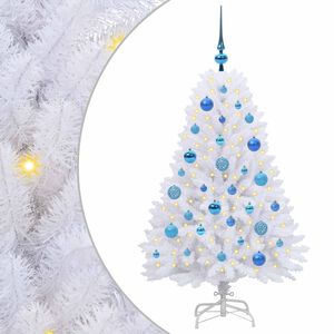 vidaXL K&uuml;nstlicher klappbarer Weihnachtsbaum Wei&szlig; 120 cm PVC und Stahl