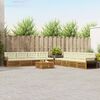 vidaXL Outdoor-Sofagarnitur mit Kissen 9 pcs Natur und Creme