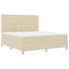 vidaXL Boxspringbett mit Matratze Creme 180 x 200 cm Stoff