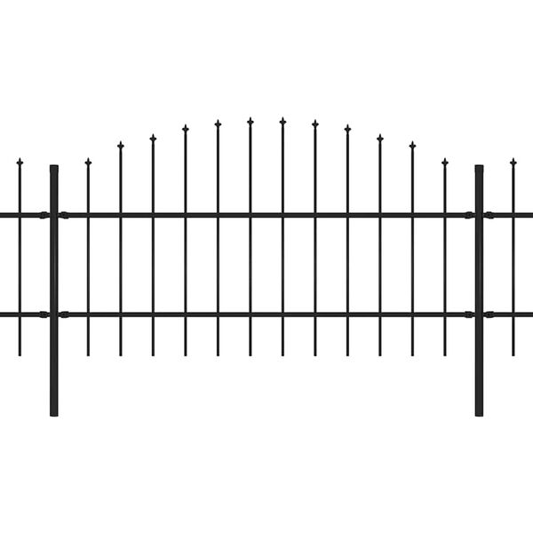 vidaXL Gartenzaun mit Speerspitze Stahl 1603,5 x 100 cm Schwarz