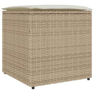vidaXL Kissenbox mit Speicher Beige 50 x 50 x 50 cm Poly-Rattan