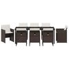 vidaXL Garten Essgruppe 9 pcs Braun Poly-Rattan