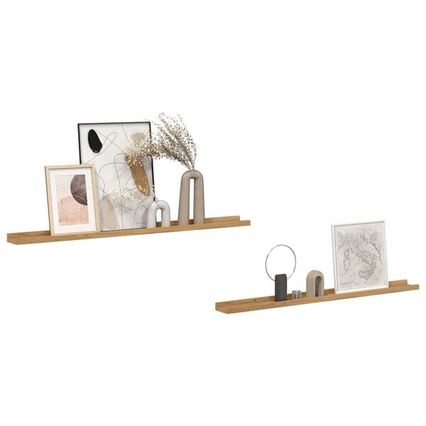 vidaXL Wandregal mit Regal 2 pcs Braun 100 x 9 x 3 cm Holzwerkstoff