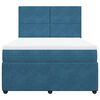 vidaXL Boxspringbett mit Matratze Blau 140x190 cm Samt