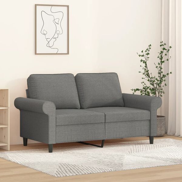 vidaXL 2-Sitzer-Sofa Dunkelgrau 120 cm Stoff