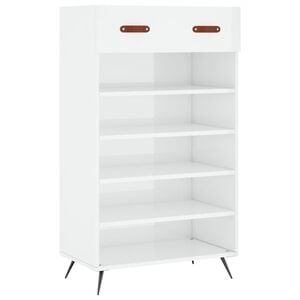 vidaXL Schuhschrank Hochglanz-Wei&szlig; 60x35x105 cm Holzwerkstoff