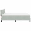 vidaXL Boxspringbett mit Matratze Hellgrau 180 x 200 cm Samt