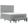 vidaXL Boxspringbett mit Matratze Hellgrau 140 x 200 cm Stoff