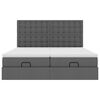 vidaXL Ottoman-Bett mit Matratzen & LEDs Dunkelgrau 160x200 cm Stoff