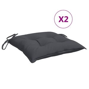 vidaXL Stuhlkissen 2 Stk. Anthrazit 40x40x7 cm Oxford-Gewebe