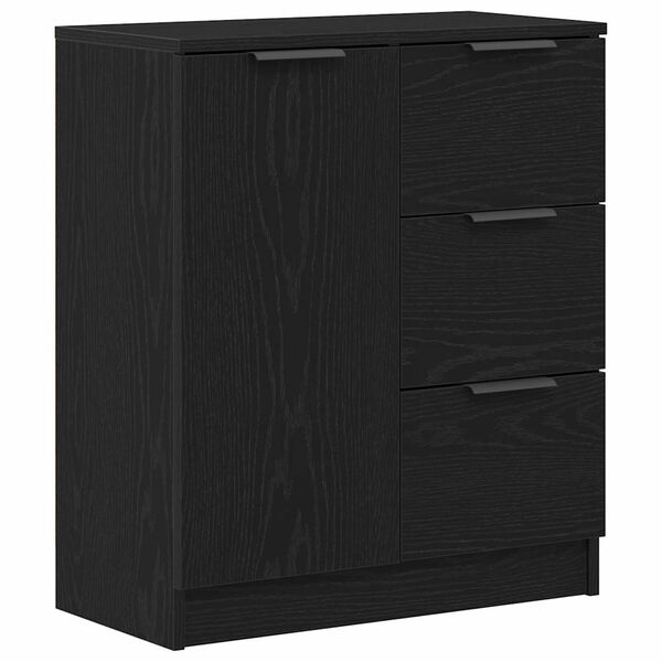 vidaXL Sideboard Schwarz Eichen-Optik 60 x 30 x 70 cm Holzwerkstoff