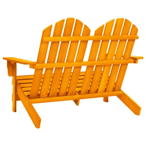 vidaXL Adirondack-Gartenbank 2-Sitzer Massivholz Tanne Orange