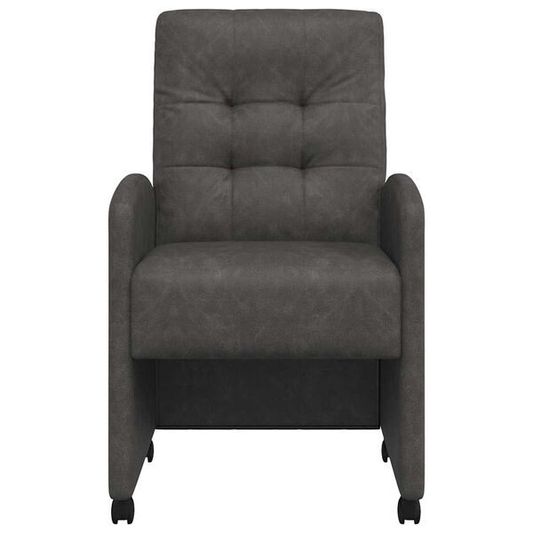 vidaXL Esszimmerst&uuml;hle mit Rollen 2 pcs Schwarz 57 x 67 x 98 cm