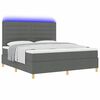 vidaXL LED Boxspringbett mit Matratze Dunkelgrau 180 x 200 cm Stoff