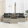 vidaXL Garten-Sofa-Set mit Kissen 5 pcs Hellgrau Poly Rattan