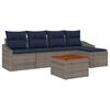 vidaXL Gartensofa-set 6 pcs Grau und Marineblau Poly-Rattan
