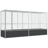 vidaXL Voliere mit Erweiterung Silbern 418,5x107x212 cm Stahl