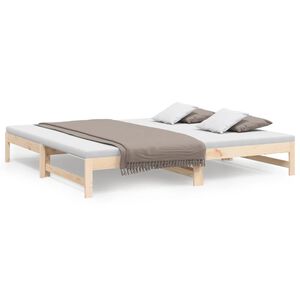 vidaXL Tagesbett Ausziehbar 2x(80x200) cm Massivholz Kiefer