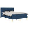vidaXL Bettgestell mit Matratze mit Kopfteil Blau 120 x 200 cm Stoff