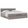 vidaXL Ottoman-Bett mit Matratze Taupe 200x200 cm Stoff
