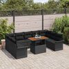 vidaXL Garten-Sofa-Set mit Kissen 10 pcs Schwarz