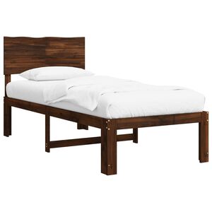 vidaXL Einzelbettgestell mit Kopfteil ROSTOCK Dunkelbraun 75 x 190 cm