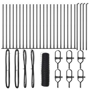 vidaXL Zaunpfosten Grau 50 x 1 m (50 mm Mesh) Stahl und PVC