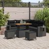 vidaXL Gartensofa-set mit Kissen 9 pcs Schwarz Poly-Rattan